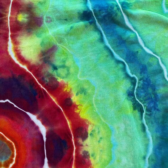 Ice Dyed T-shirt Dress - Ice Dye Hippie Boho - Rainbow Geode (Women's XLarge) - Picture 10 of 10